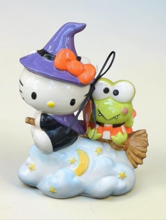 Blue Sky Clayworks Other - Hello Kitty Halloween Blue Sky Clay Works Ceramic Witch & Keroppi Decoration